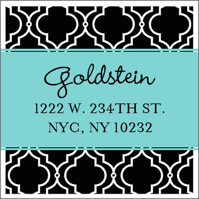 Black Elegant Back Square Address Labels